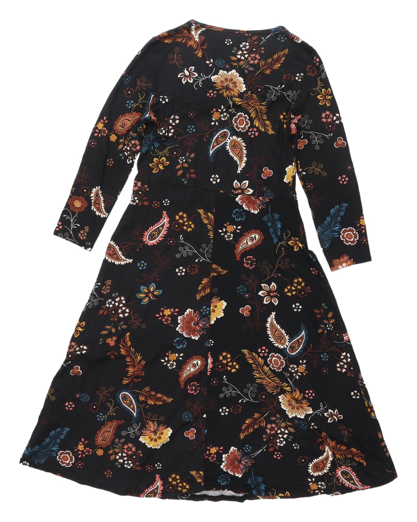 Principles Women's Black Floral A-Line Dress Size 12