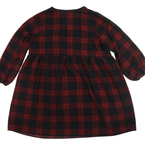 New Look Women Plus V-Neck Plaid Shirt Dress 18