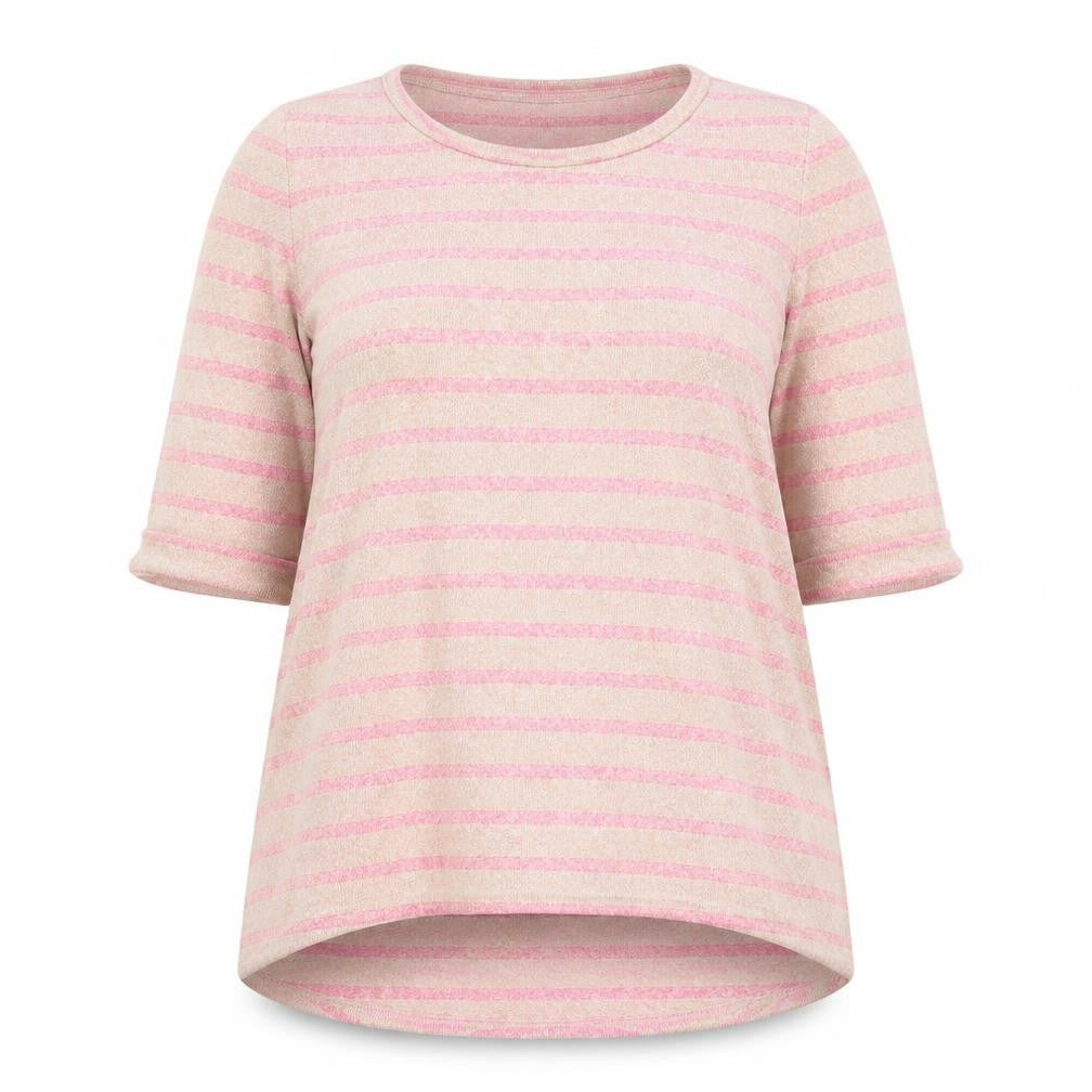 Front view of New Look Women's Pink Striped jumper, size 14