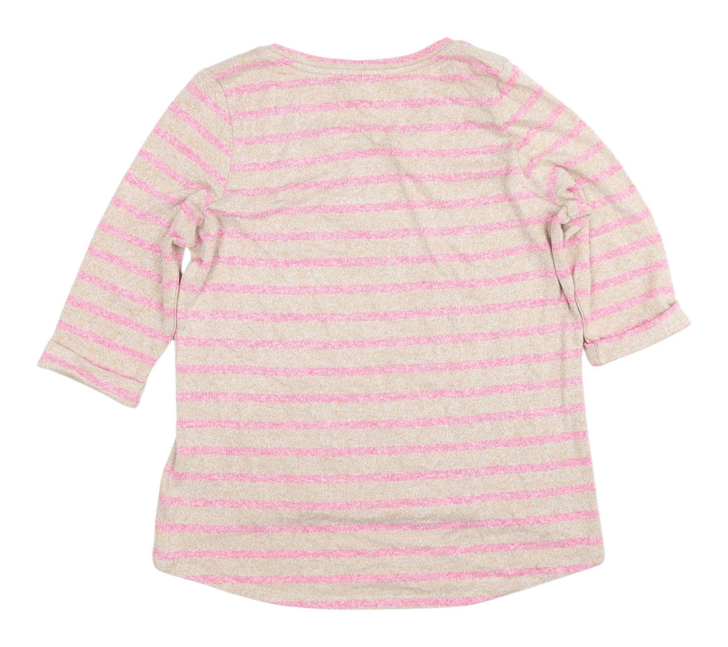 New Look Women's Pink Striped Pullover Jumper, Size 14