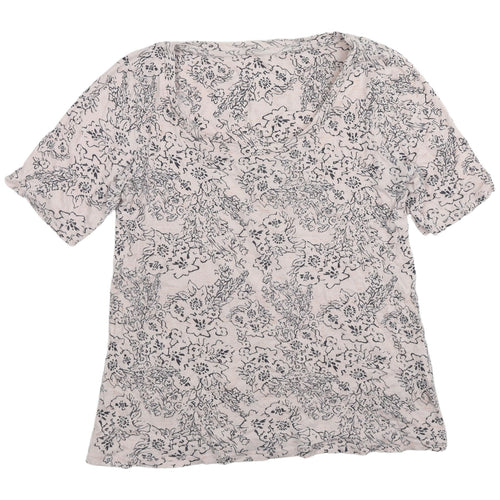 Marks and Spencer Ivory Floral Women's T-Shirt Size 14
