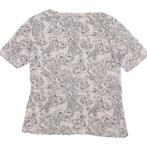 Marks and Spencer Ivory Floral Women's T-Shirt Size 14
