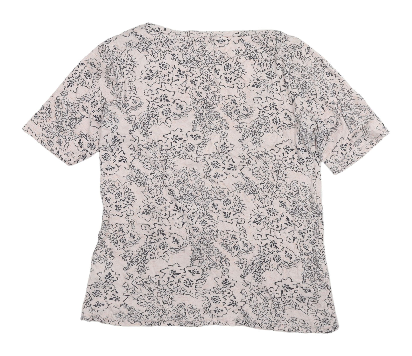 Marks and Spencer Ivory Floral Women's T-Shirt Size 14