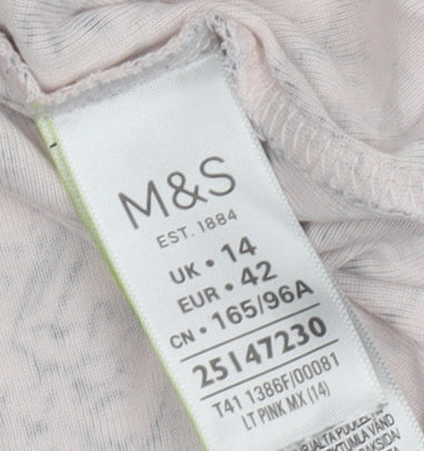 Marks and Spencer Ivory Floral Women's T-Shirt Size 14