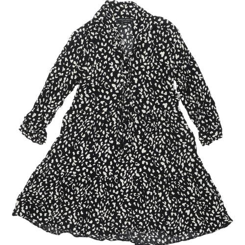 Dorothy Perkins Black Animal Print Shirt Dress UK 8
