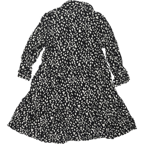 Dorothy Perkins Black Animal Print Shirt Dress UK 8