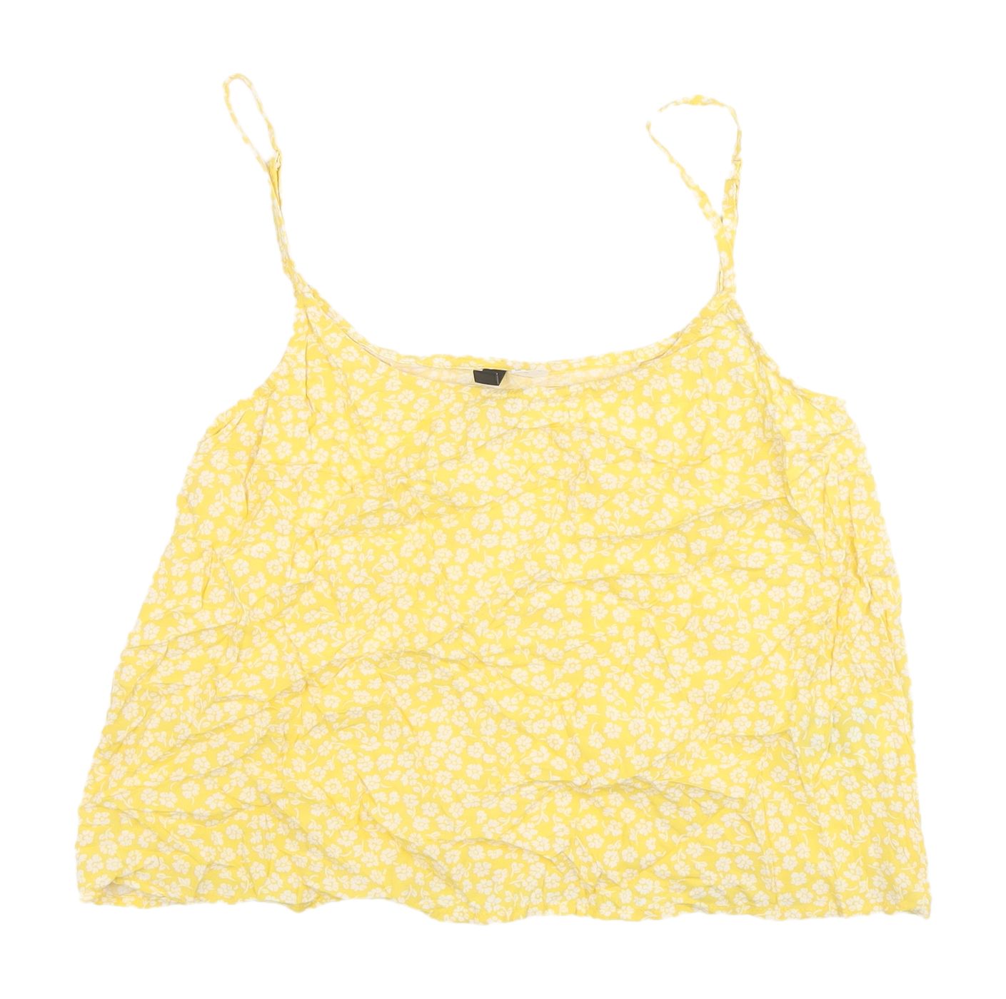 H&M Women's Yellow Floral Camisole Top Size 8