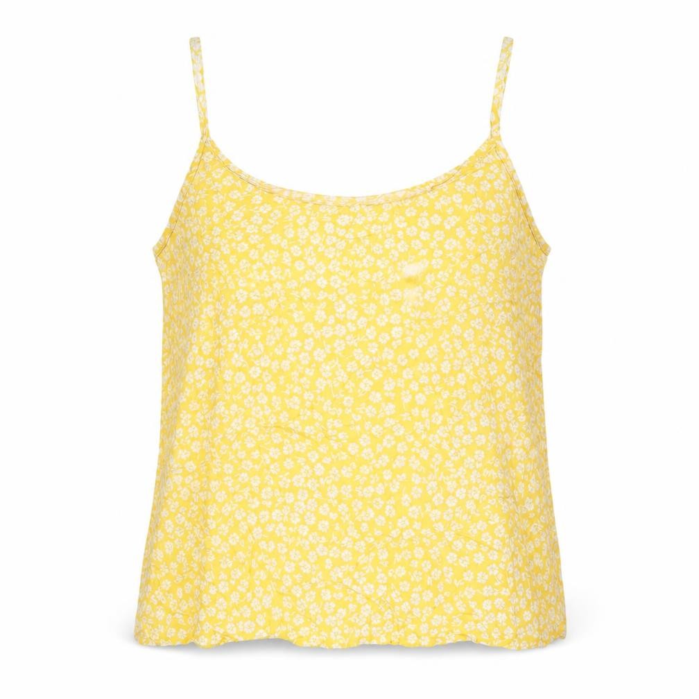Front view of H&M Women's Yellow Floral Camisole Top, size 8