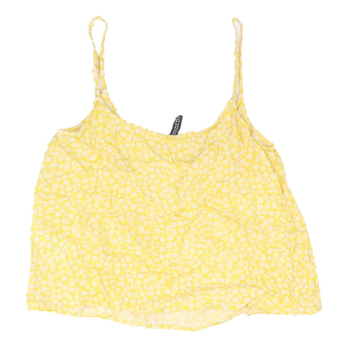 H&M Women's Yellow Floral Camisole Top Size 8