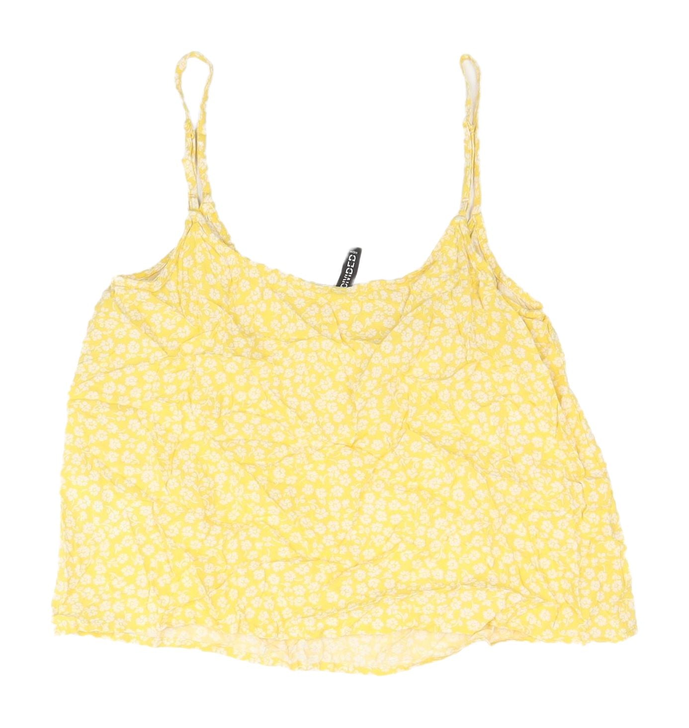 H&M Women's Yellow Floral Camisole Top Size 8