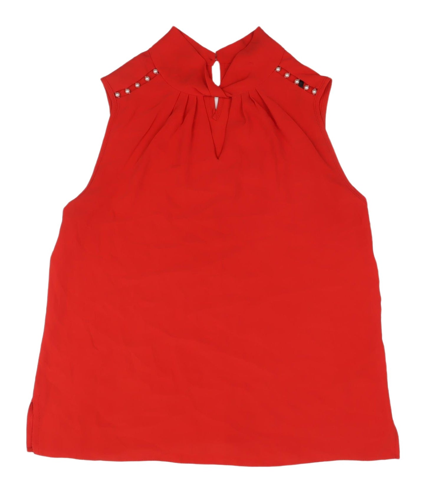 Dorothy Perkins Women's Red Sleeveless High Neck Blouse 16