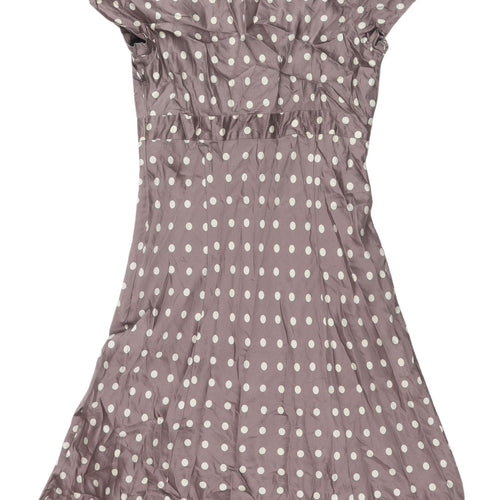Hobbs Women's Grey Polka Dot A-Line Dress Size 12