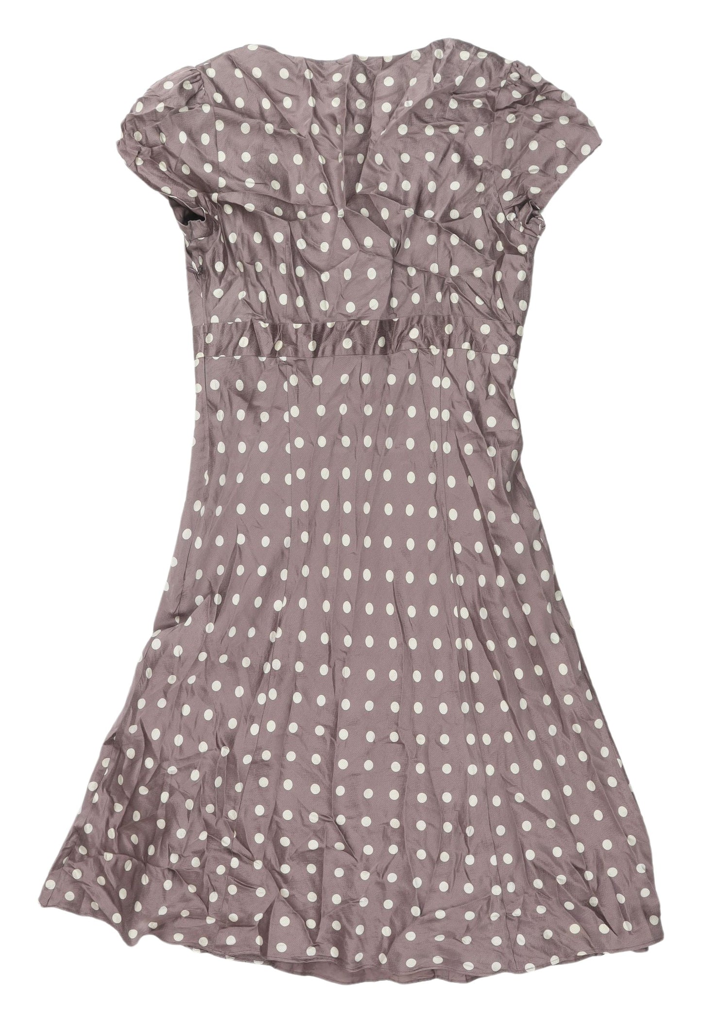 Hobbs Women's Grey Polka Dot A-Line Dress Size 12
