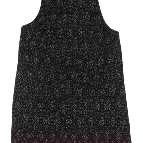 Living Doll Black Geometric Knit Shift Dress M