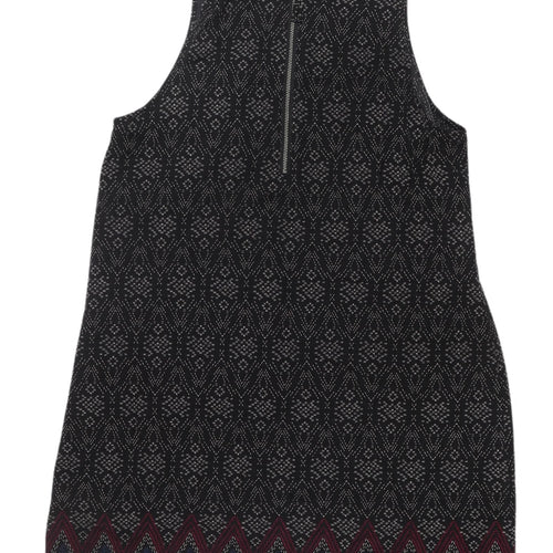 Living Doll Black Geometric Knit Shift Dress M