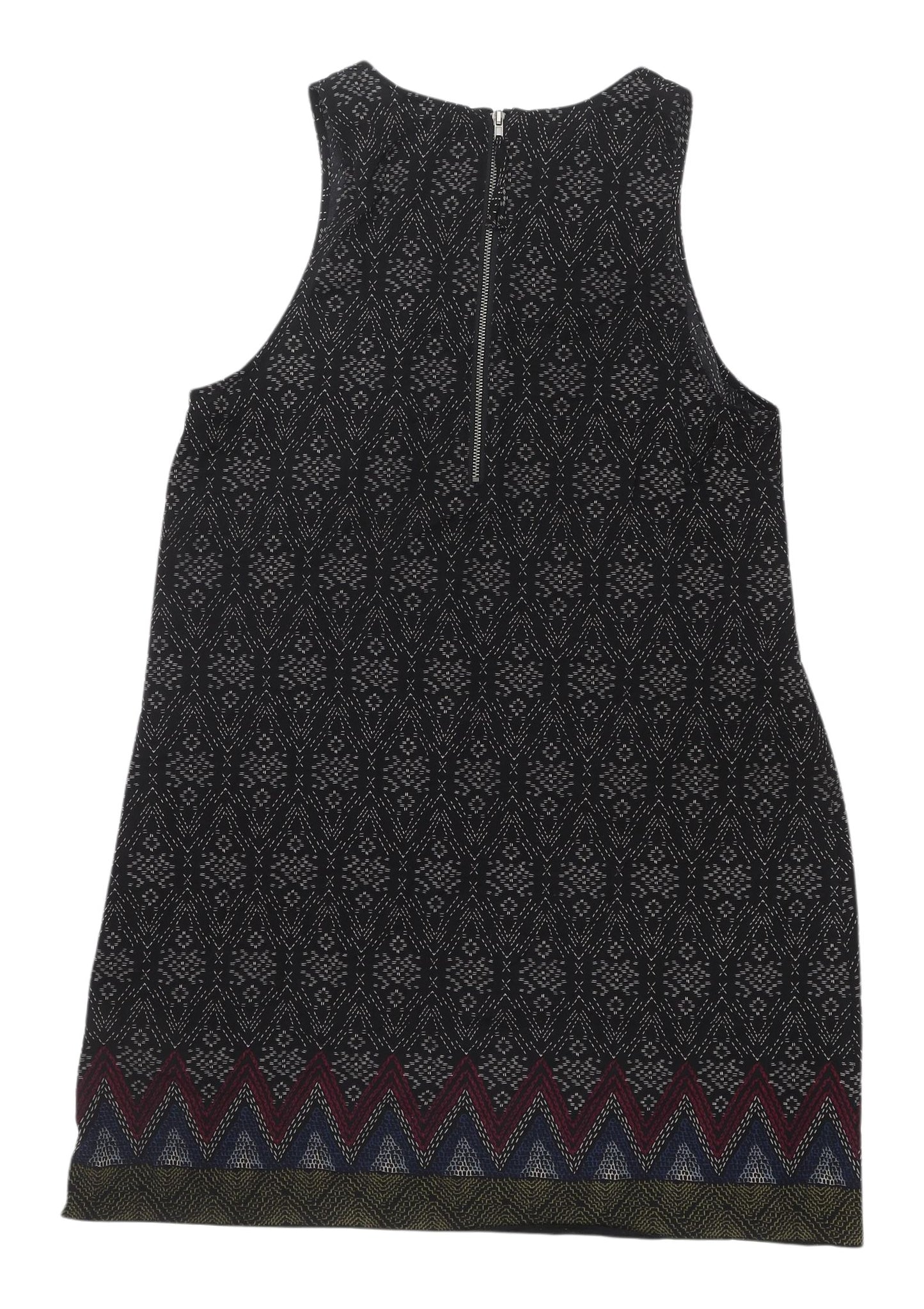 Living Doll Black Geometric Knit Shift Dress M