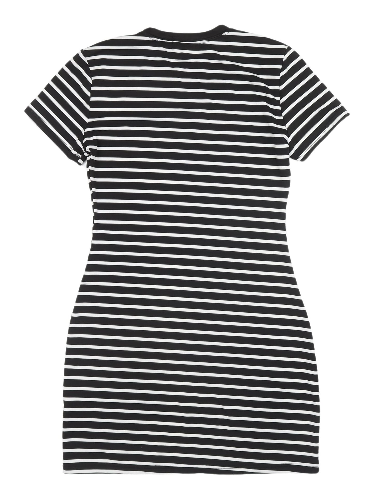 FANCYQUBE Women's Black Striped Bodycon Dress S