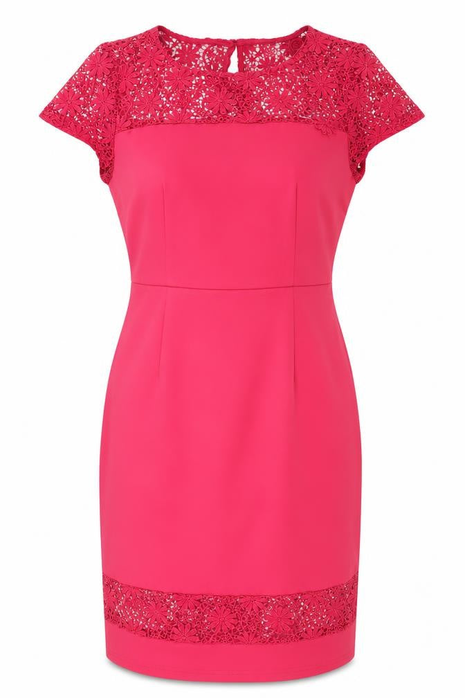 Dorothy Perkins Women's Red Lace Sheath Dress Size 12