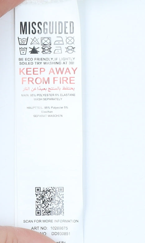 Missguided Women's White One Shoulder Dress - Size 16