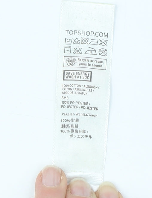 Topshop Women's Pink Polka Dot Bohemian Dress