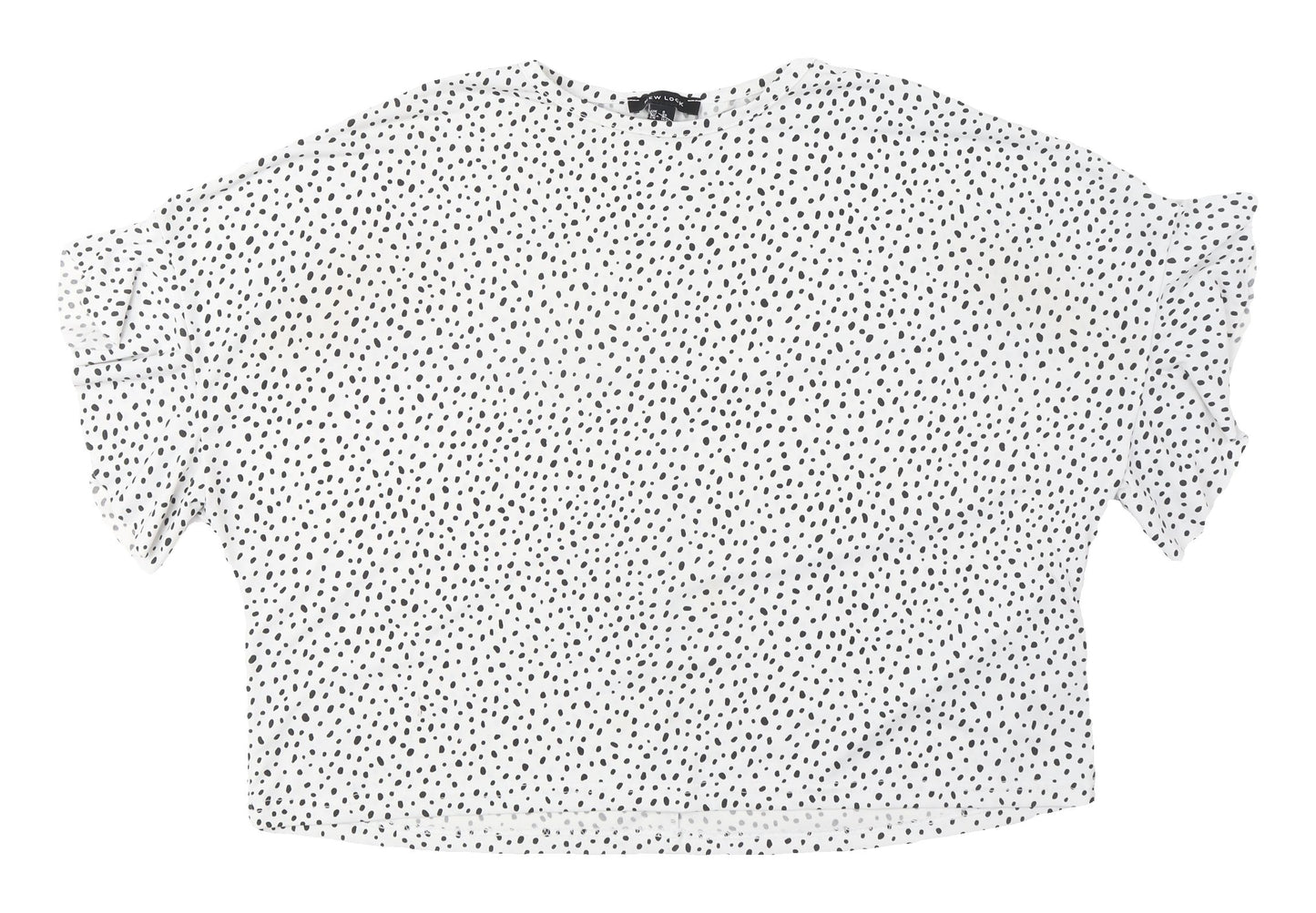 New Look Women's White Polka Dot Blouse Size 8 Basic