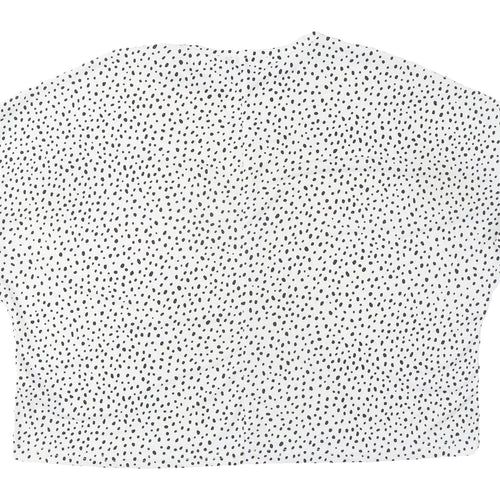 New Look Women's White Polka Dot Blouse Size 8 Basic