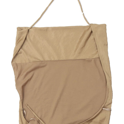 Pull & Bear Women's Beige Halter Blouse, Size S, Basic Style