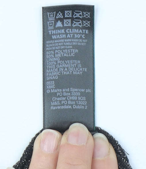 Marks & Spencer Silver V-Neck Blouse 14 Party Wear