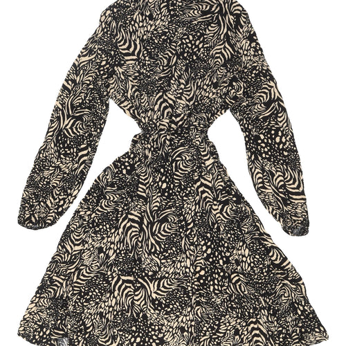 Wallis Women’s Black Animal Print Dress, Size 14
