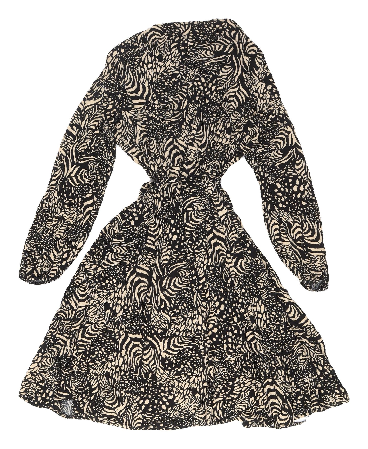 Wallis Women’s Black Animal Print Dress, Size 14