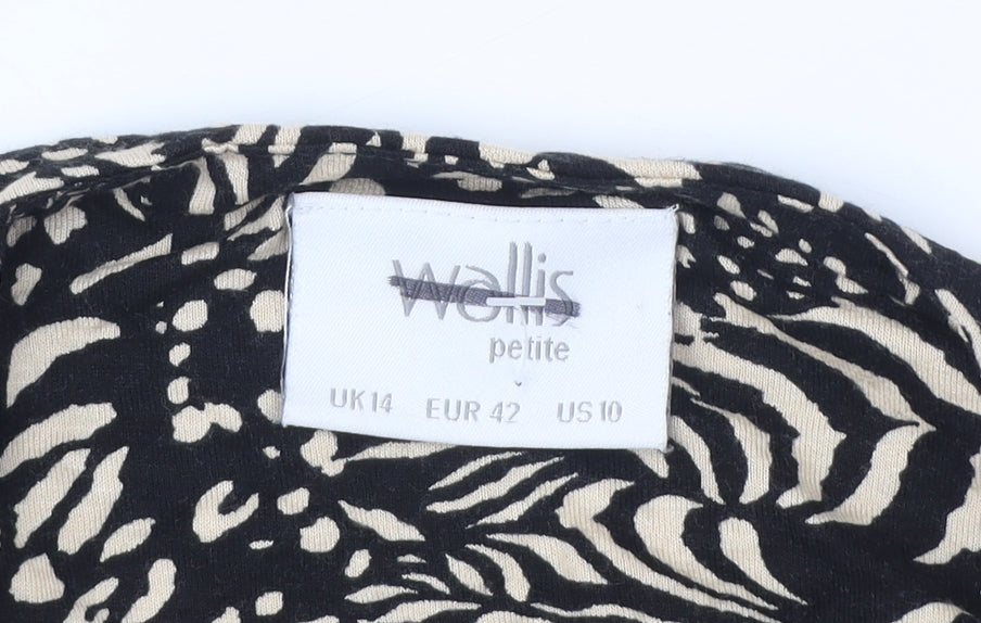 Wallis Women’s Black Animal Print Dress, Size 14