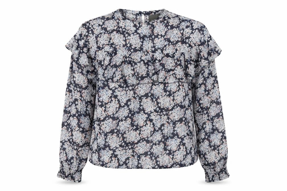 Front view of ICHI Women's Multicoloured Floral Blouse, size 8