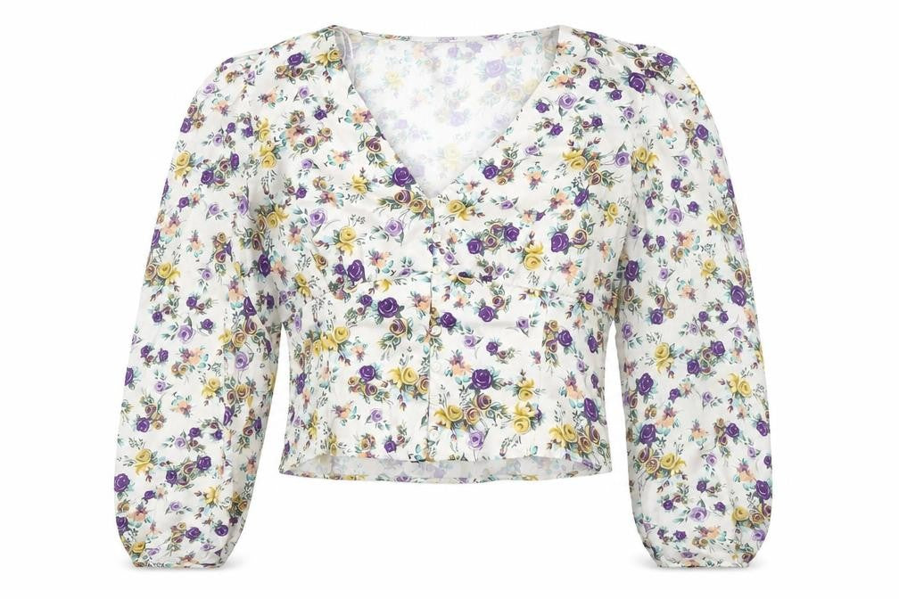 Front view of Zara Women's Multicoloured Floral Blouse M