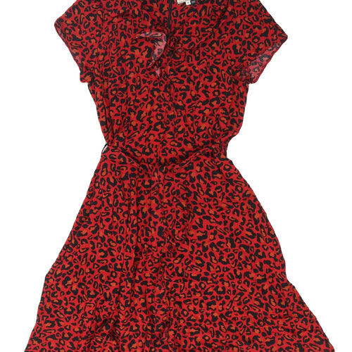 Billie & Blossom Women’s Red Animal Print A-Line Dress, Size 14