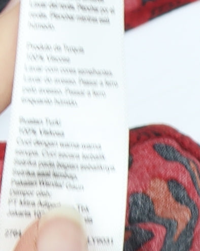 Billie & Blossom Women’s Red Animal Print A-Line Dress, Size 14