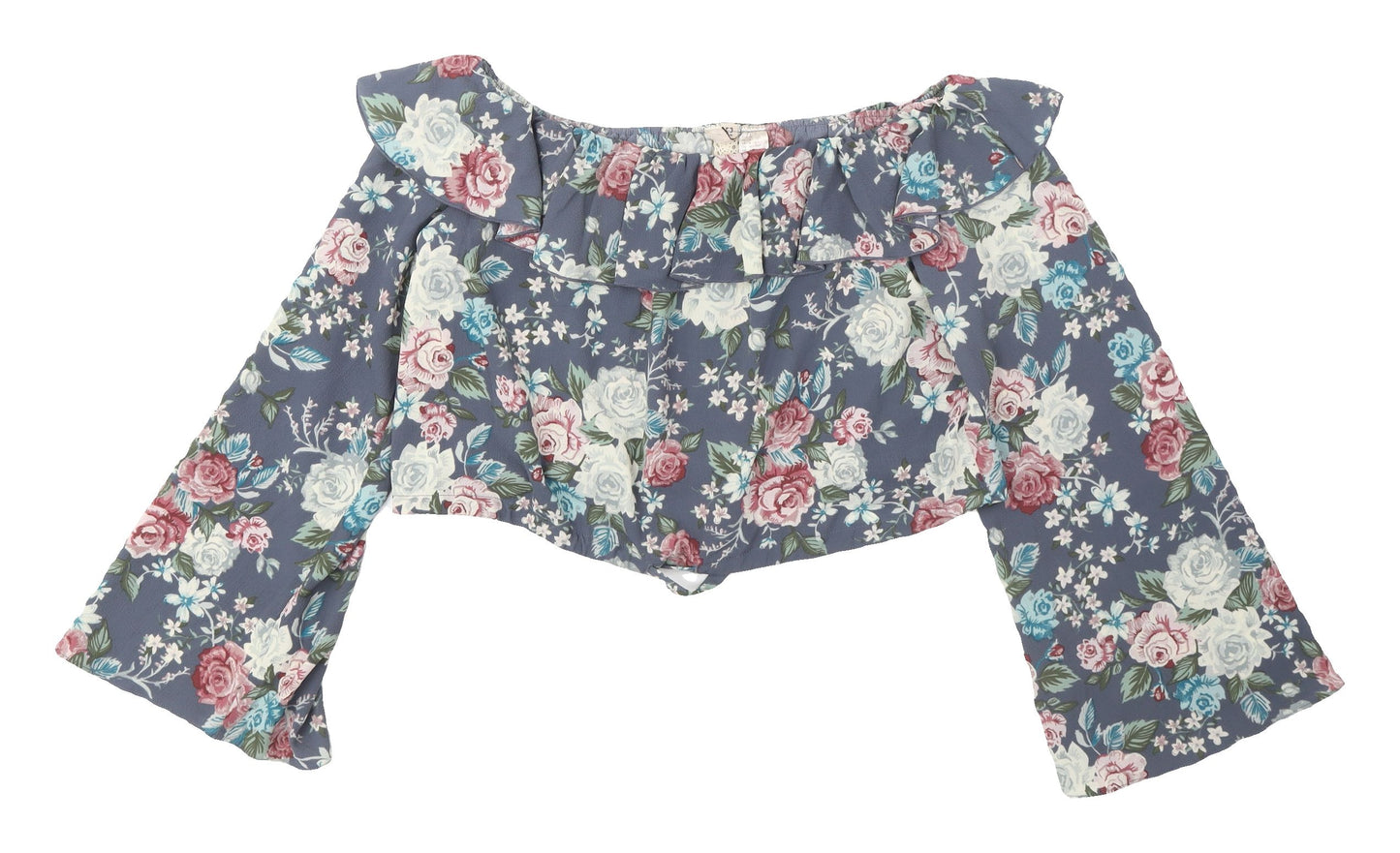 Divided Women's Floral Cropped Blouse, Multicoloured, Size 6