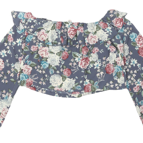 Divided Women's Floral Cropped Blouse, Multicoloured, Size 6