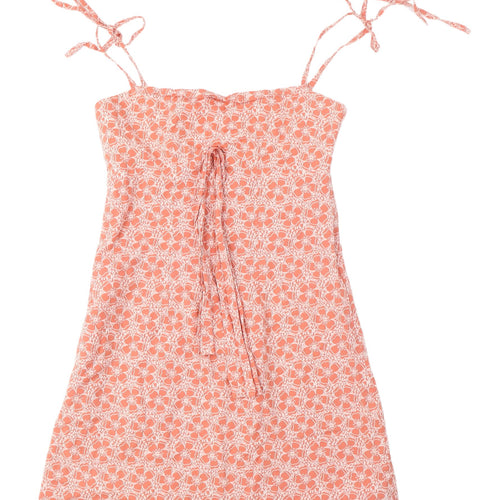 Miss Selfridge Women’s Orange Floral Slip Dress, Size 6, Summer