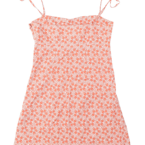 Miss Selfridge Women’s Orange Floral Slip Dress, Size 6, Summer