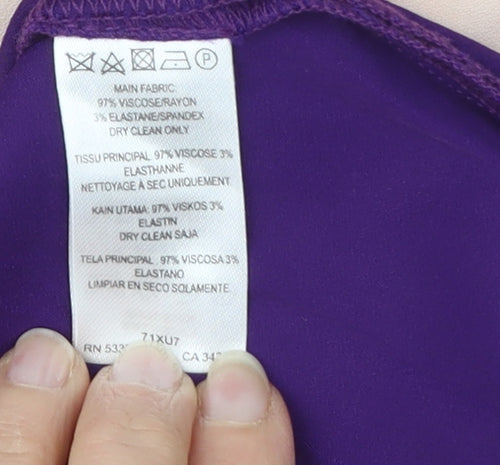 French Connection Women's Purple Sheath Dress - Size 12