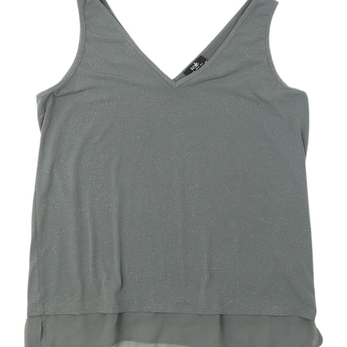 Wallis Women's Grey Sleeveless V-Neck Tank Top