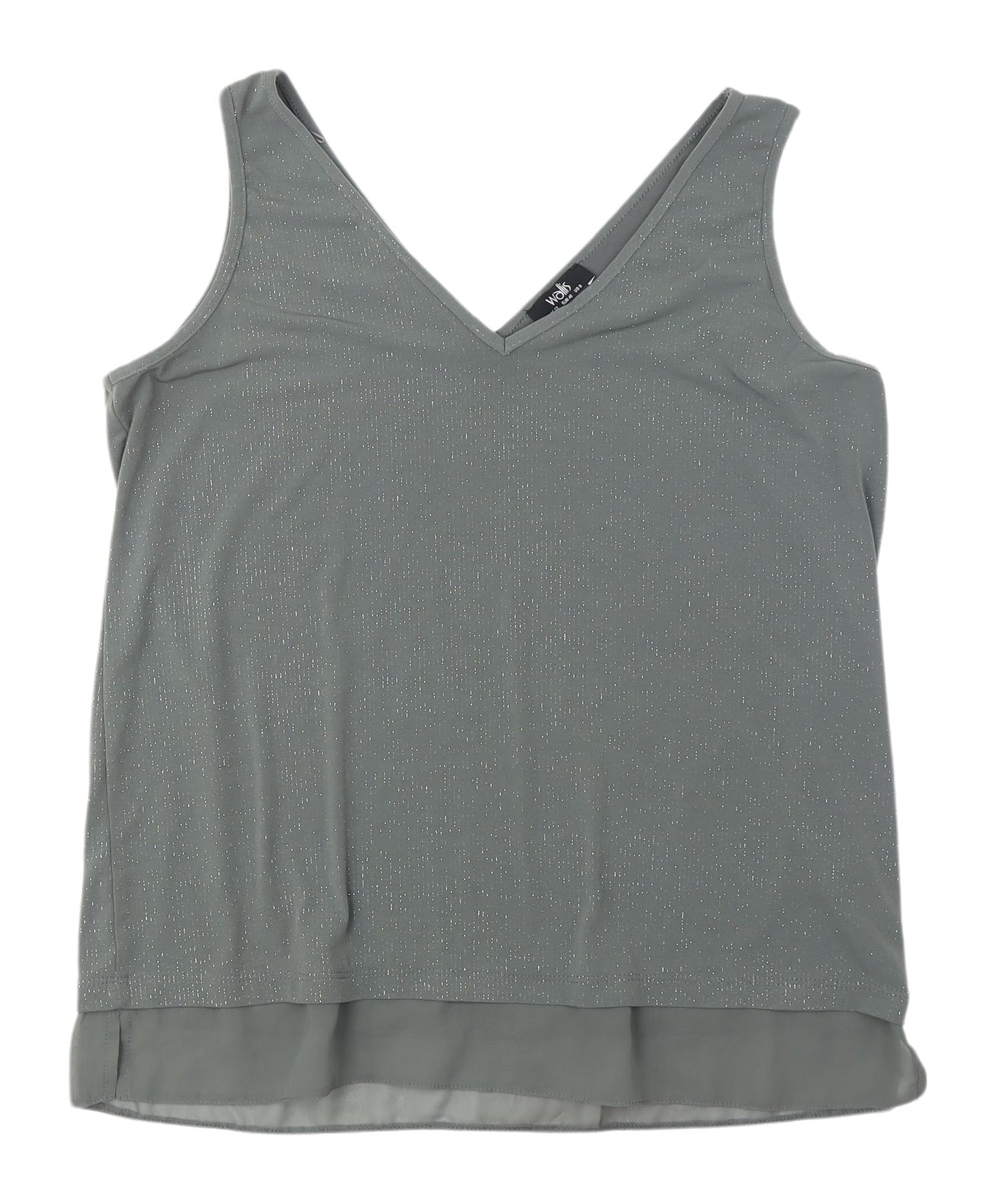Wallis Women's Grey Sleeveless V-Neck Tank Top