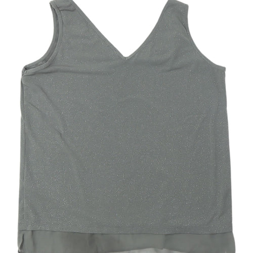 Wallis Women's Grey Sleeveless V-Neck Tank Top