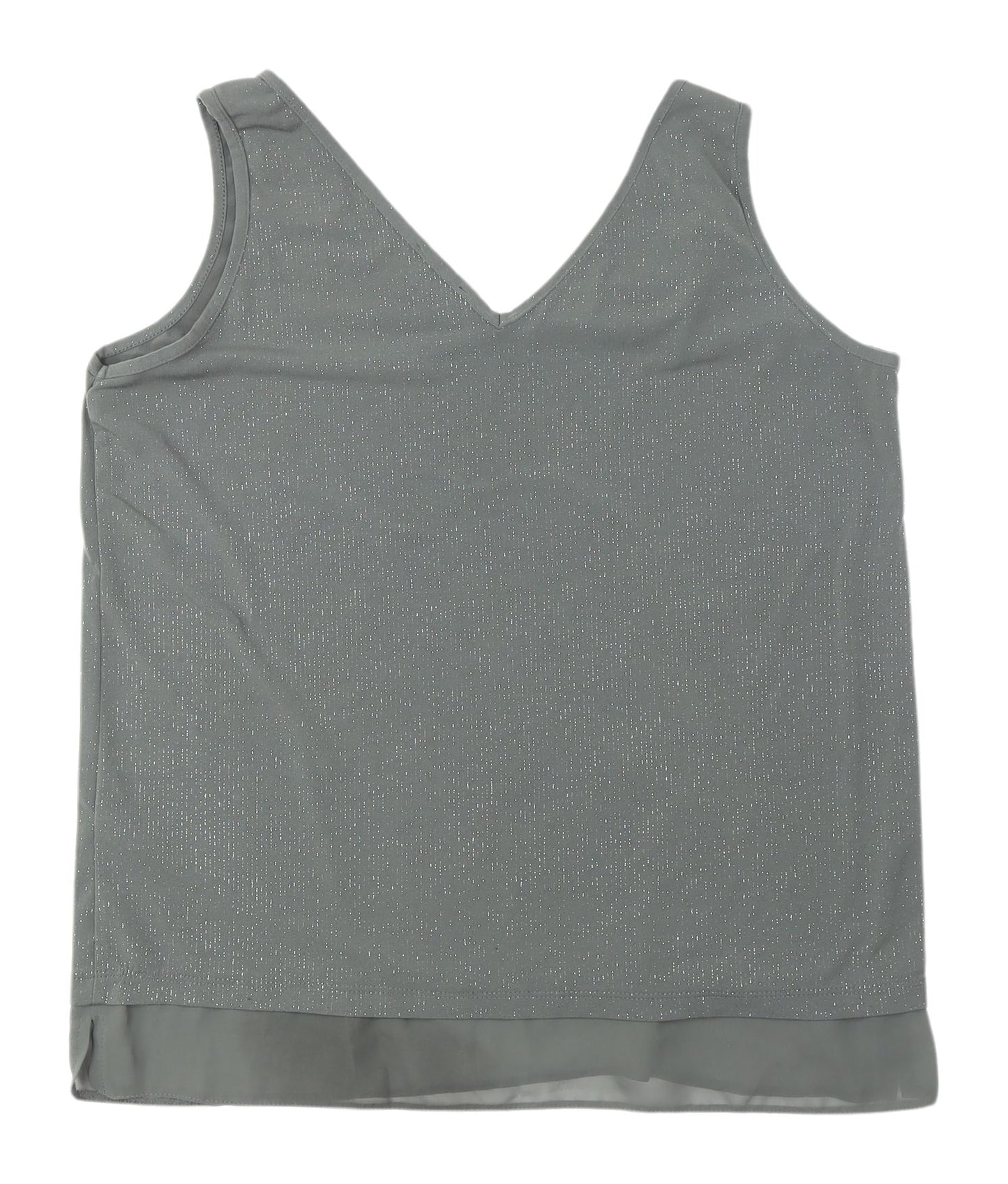 Wallis Women's Grey Sleeveless V-Neck Tank Top