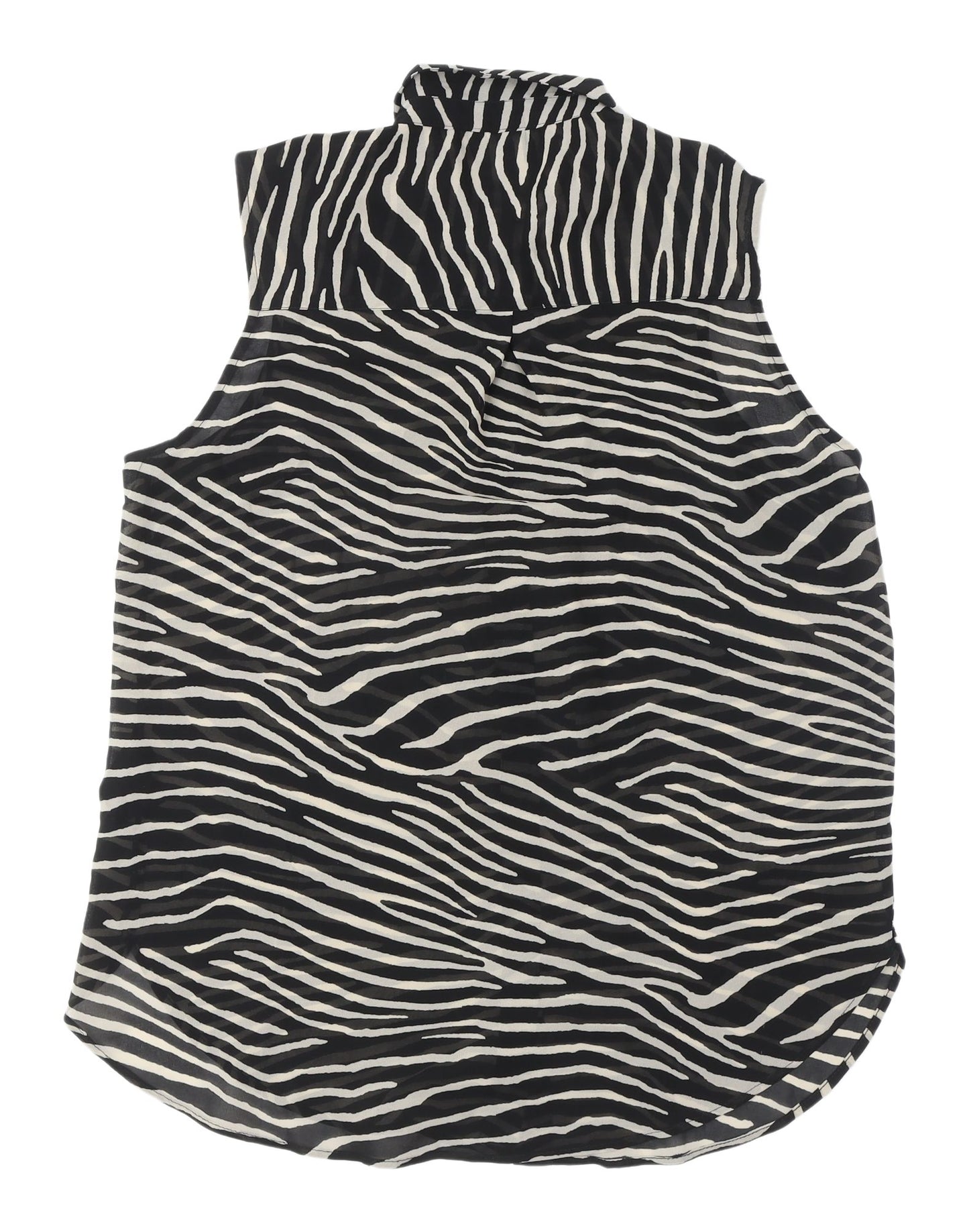H&M Women's Zebra Print Sleeveless Button-Up Blouse UK 10