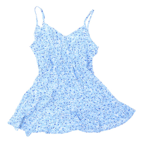 Cameo Rose Blue Animal Print Wrap Dress, Size 8