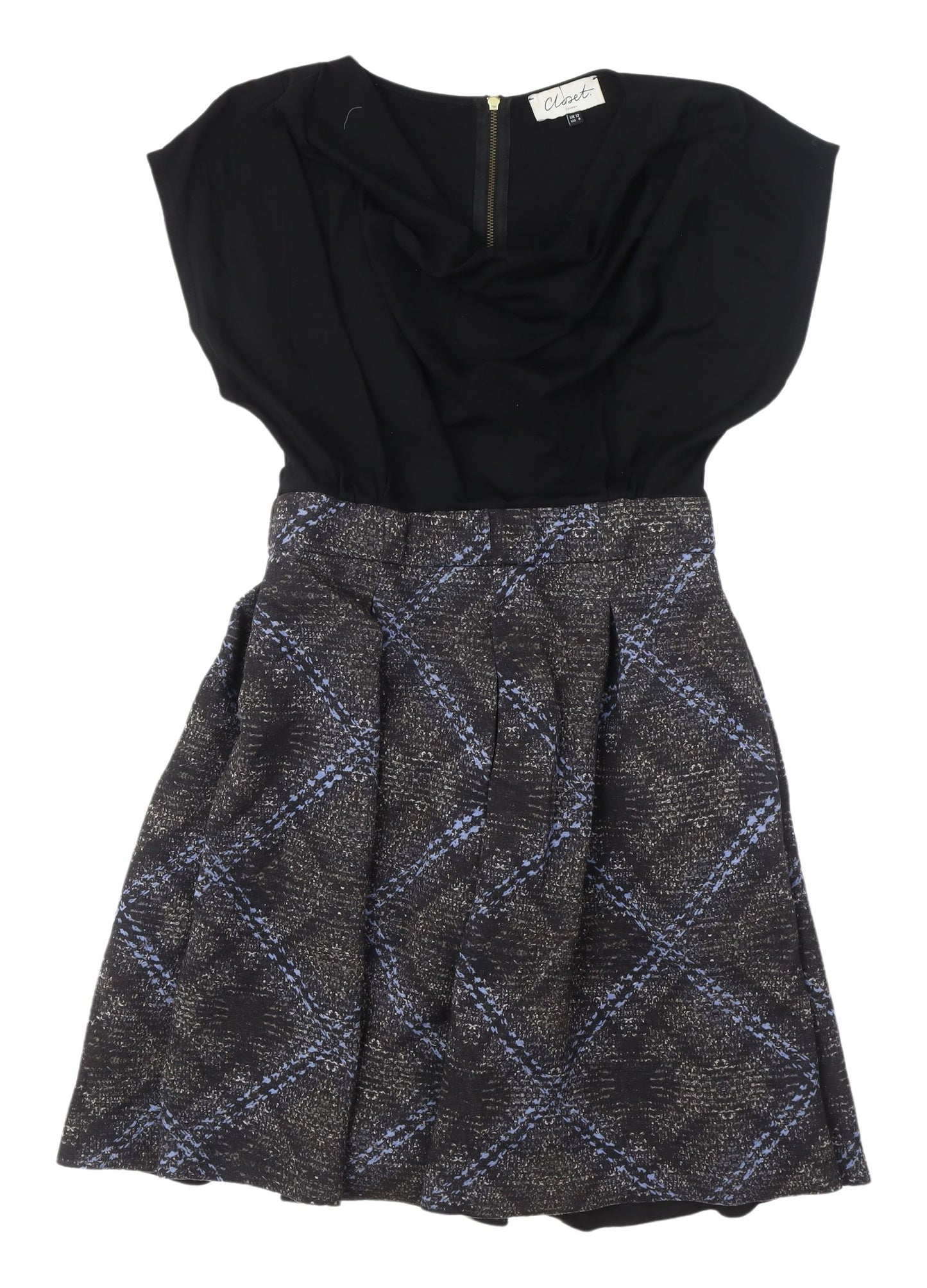 Closet London Women's Black A-Line Dress UK 12