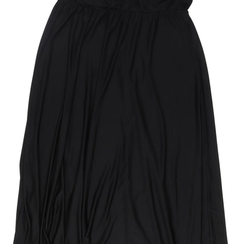 ASOS Black Slip Midi Dress for Women, Size 18