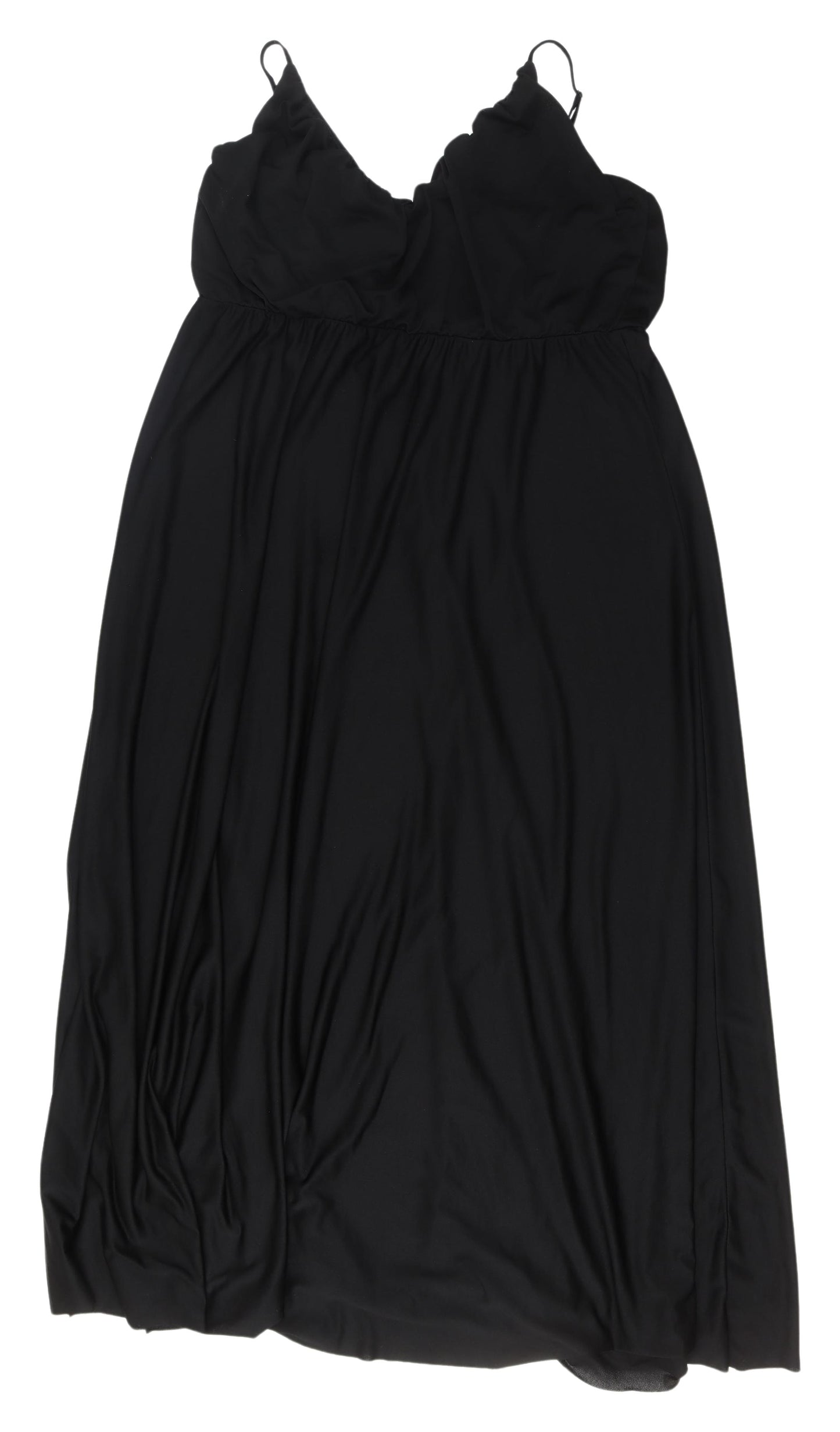 ASOS Black Slip Midi Dress for Women, Size 18