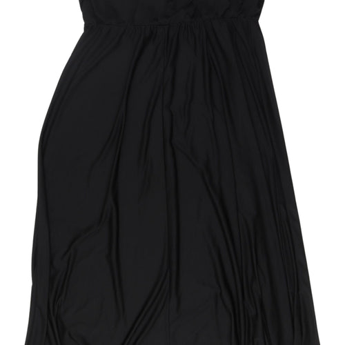 ASOS Black Slip Midi Dress for Women, Size 18